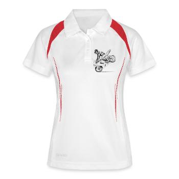 Cascade à moto - Polo respirant Femme - blanc/marine - Devant