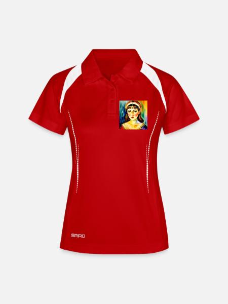 Vibrant Rainbow Woman Portrait - Women's Polo breathable - white/navy