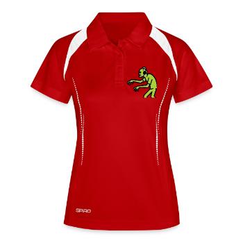 Zombie DJ Neon Green - Women's Polo breathable - white/navy - Front