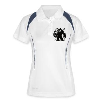 Drôle de café monstre bande dessinée - Polo respirant Femme - blanc/marine - Devant