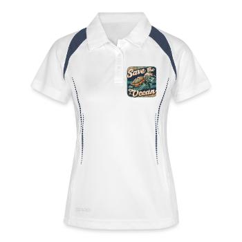 Save the Ocean Protection Environment Surfers - Women's Polo breathable - white/navy - Front