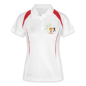 Vainqueur du tournoi de futsal Championship - Polo respirant Femme - blanc/marine - Devant
