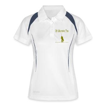 Angler Motiv - Frauen Polo atmungsaktiv - Weiß/Navy - Vorne