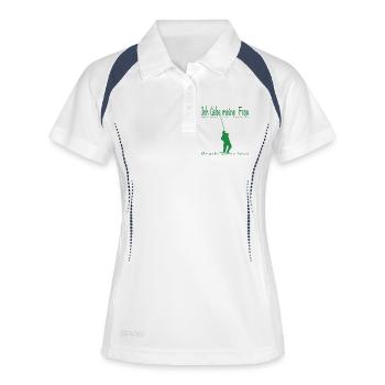 Angler mit Angel - Frauen Polo atmungsaktiv - Weiß/Navy - Vorne