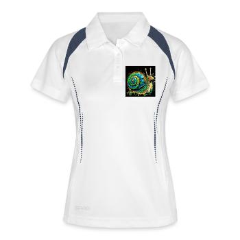 Escargot - Polo respirant Femme - blanc/marine - Devant