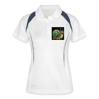 Escargot - Polo respirant Femme - blanc/marine - Devant