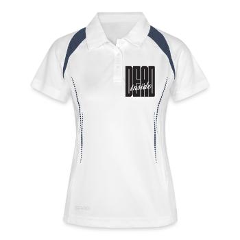 Logo gras Dead Inside - Polo respirant Femme - blanc/marine - Devant