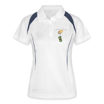 Folge dem Geld. - Frauen Polo atmungsaktiv - Weiß/Navy - Vorne