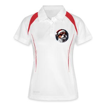 Great Dane with sunglasses - Women's Polo breathable - white/navy - Front