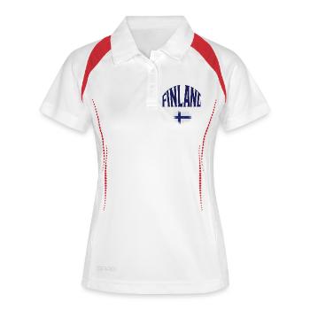 Finlande - Polo respirant Femme - blanc/marine - Devant