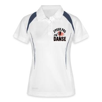Ich kann nicht, ich habe Tanz - Frauen Polo atmungsaktiv - Weiß/Navy - Vorne