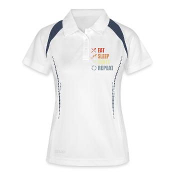 Mange des fléchettes pour dormir Répète - Polo respirant Femme - blanc/marine - Devant
