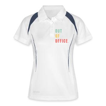 Absent du bureau - Polo respirant Femme - blanc/marine - Devant