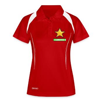 Pixel Star wird geladen - Frauen Polo atmungsaktiv - Weiß/Navy - Vorne