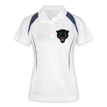 Panthère Noire Yeux Verts Force - Polo respirant Femme - blanc/marine - Devant
