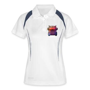 Super camion - Polo respirant Femme - blanc/marine - Devant