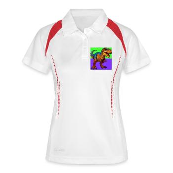 dinosaure - Polo respirant Femme - blanc/marine - Devant