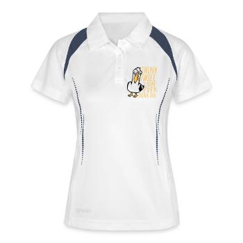 La folie des mouettes réfléchissait à deux fois ? Je n’y pense même pas une seule fois - Polo respirant Femme - blanc/marine - Devant