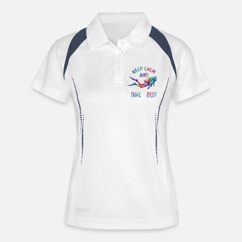 Colorful Dive Saying - Women's Polo breathable - white/navy