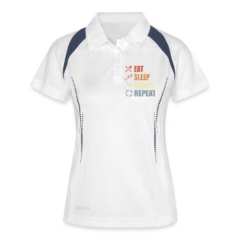 Manger les plans de sommeil répète - Polo respirant Femme - blanc/marine - Devant