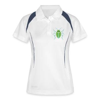Kakarlake, Insekt - Frauen Polo atmungsaktiv - Weiß/Navy - Vorne