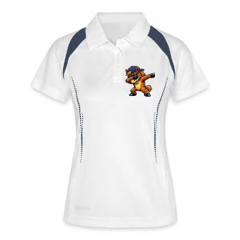 Cheval de dabing - Polo respirant Femme - blanc/marine - Devant