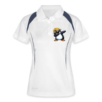 Taponage du Pingouin - Polo respirant Femme - blanc/marine - Devant