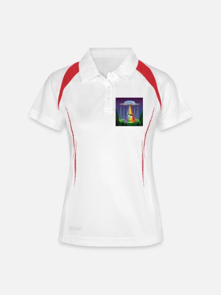 Party Cow With UFOs - Women's Polo breathable - white/navy