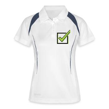 Boîte dessinée à cocher la liste de contrôle - Polo respirant Femme - blanc/marine - Devant