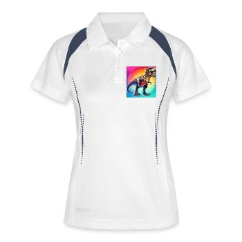 dinosaure - Polo respirant Femme - blanc/marine - Devant