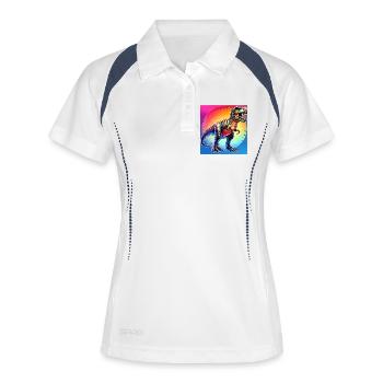 dinosaure - Polo respirant Femme - blanc/marine - Devant