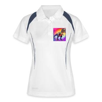 dinosaure - Polo respirant Femme - blanc/marine - Devant