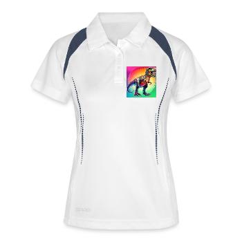 dinosaure - Polo respirant Femme - blanc/marine - Devant