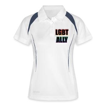 LGBTQ Ally Pride - Frauen Polo atmungsaktiv - Weiß/Navy - Vorne