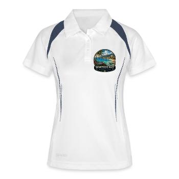 Montego Bay Jamaica Vacances Caraïbes Beach Palms - Polo respirant Femme - blanc/marine - Devant