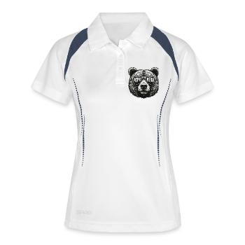 Papa Bear - Frauen Polo atmungsaktiv - Weiß/Navy - Vorne