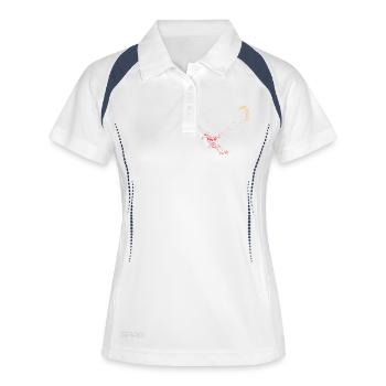 Idée cadeau pour un kitesurfeur qui pratique le kitesurf - Polo respirant Femme - blanc/marine - Devant