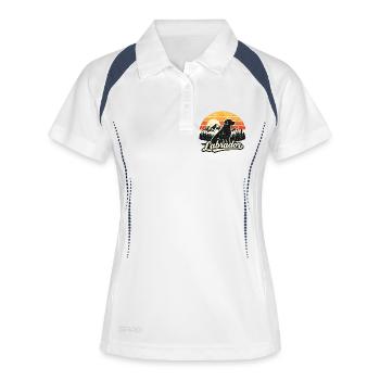 Labrador Retriever Hund Pfote Wald Berge - Frauen Polo atmungsaktiv - Weiß/Navy - Vorne