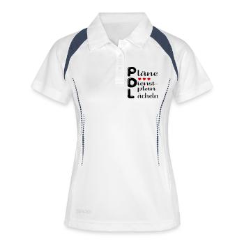Pflegedienstleitung Pläne - Frauen Polo atmungsaktiv - Weiß/Navy - Vorne