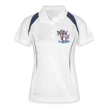 Zebra Sommer Palme - Frauen Polo atmungsaktiv - Weiß/Navy - Vorne