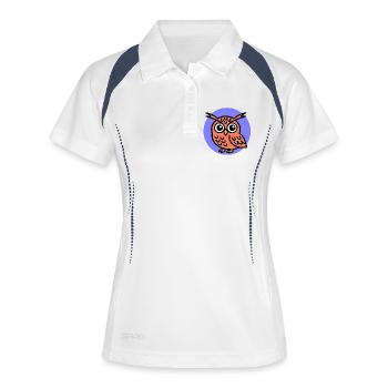 Süße Eule - Frauen Polo atmungsaktiv - Weiß/Navy - Vorne