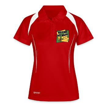 Bee Cool Bee Happy - Women's Polo breathable - white/navy - Front
