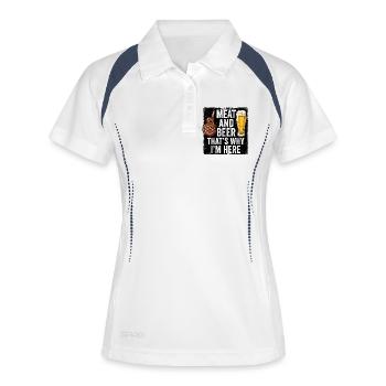 Grillen Und Bier Spruch - Frauen Polo atmungsaktiv - Weiß/Navy - Vorne