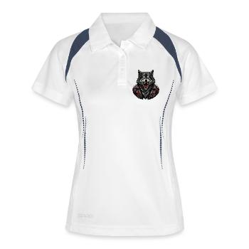Attaque de loup en veste en cuir - Polo respirant Femme - blanc/marine - Devant