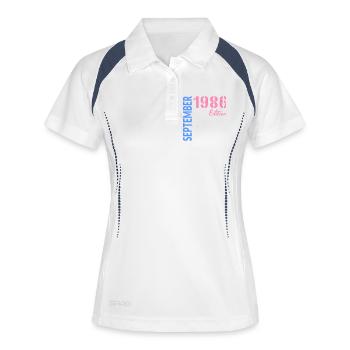 Anniversaire de septembre 1986 - Polo respirant Femme - blanc/marine - Devant