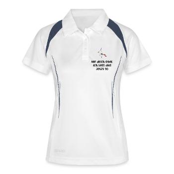 lustiger Spruch - Frauen Polo atmungsaktiv - Weiß/Navy - Vorne
