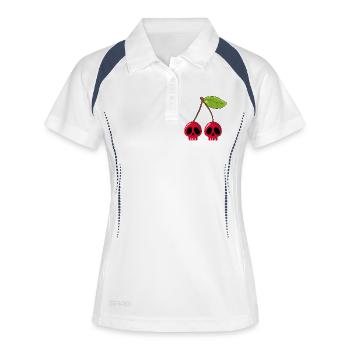 Tête de mort cerise - Polo respirant Femme - blanc/marine - Devant