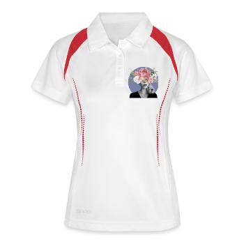 Flowery Head - Polo respirant Femme - blanc/marine - Devant