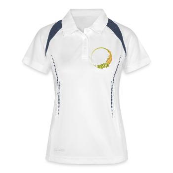 grüner Hopfen und Getreide Rahmen - Frauen Polo atmungsaktiv - Weiß/Navy - Vorne