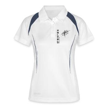 Langeoog - Frauen Polo atmungsaktiv - Weiß/Navy - Vorne